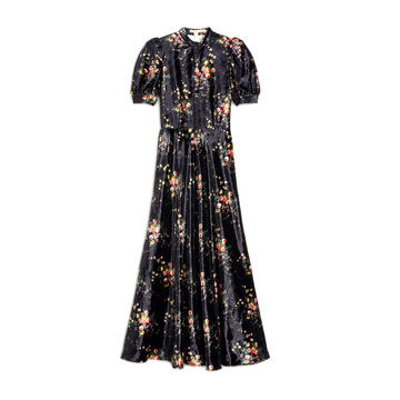 Tracy Printed Velvet Midi Dress