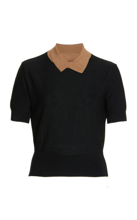 Acorn Color-Blocked Merino Wool-Blend Sweater展示图