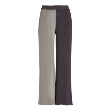 Fama Color-Blocked Ribbed-Knit Straight-Leg Pants