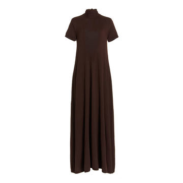 Fox Tie-Detailed Merino Wool-Blend Maxi Dress