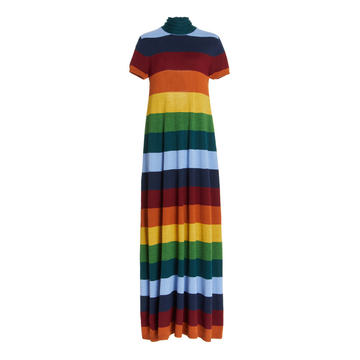 Fox Tie-Detailed Merino Wool-Blend Maxi Dress