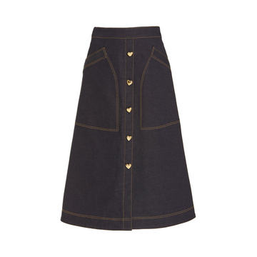 A-Line Stretch Denim Skirt