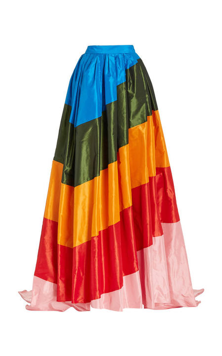 Color-Blocked Silk Taffeta Ball Skirt展示图