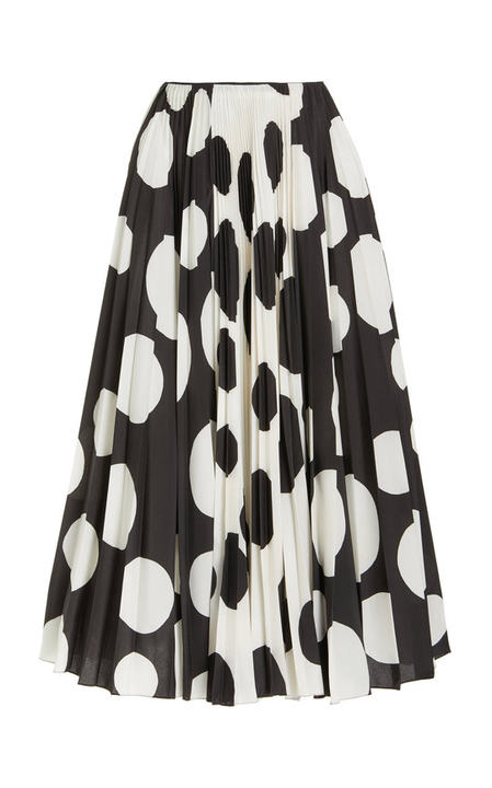 Dot-Printed Crepe de Chine Maxi Skirt展示图