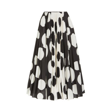 Dot-Printed Crepe de Chine Maxi Skirt