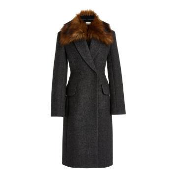 Finna Longline Removable Collar Wool Coat