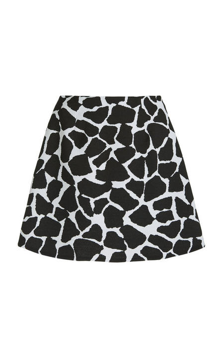 Giraffe-Printed Virgin Wool-Blend Skirt展示图