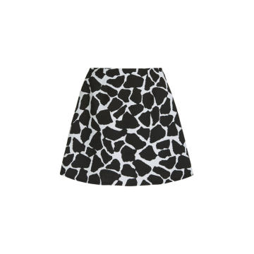 Giraffe-Printed Virgin Wool-Blend Skirt