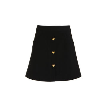 A-Line Wool-Blend Mini Skirt