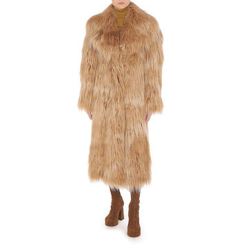 Longline Faux Fur Coat