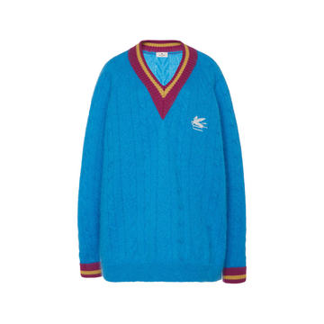 Cable-Knitted Mohair-Blend Sweater