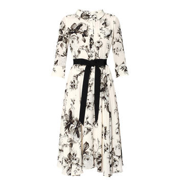 Margot Floral Printed Silk-Lined Midi Dress