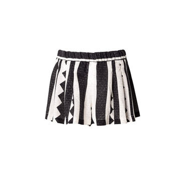 Hibiscus Striped Crepe De Chine Mini Shorts