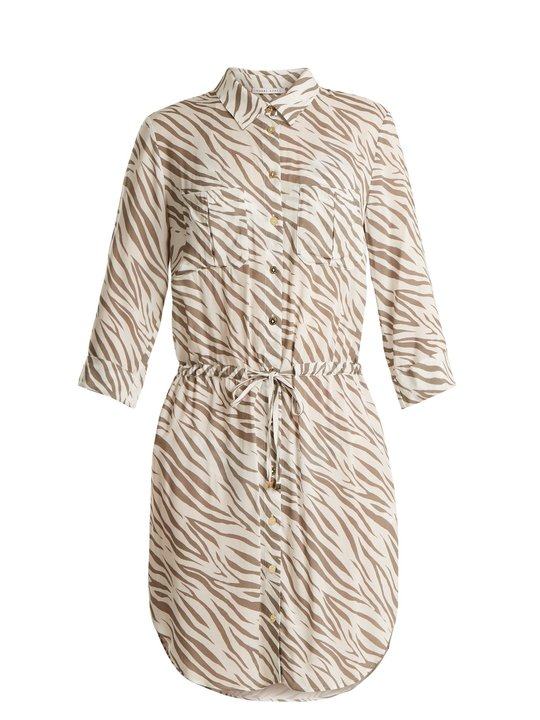 Kalahari zebra-print poplin shirtdress展示图