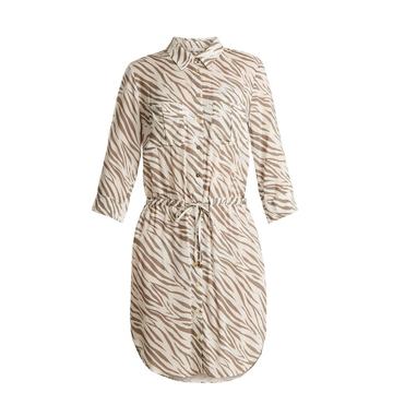 Kalahari zebra-print poplin shirtdress