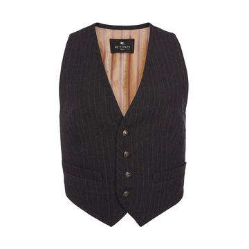 Pinstriped Wool Vest