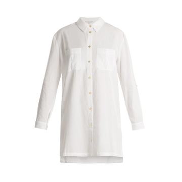 Maine point-collar poplin shirtdress