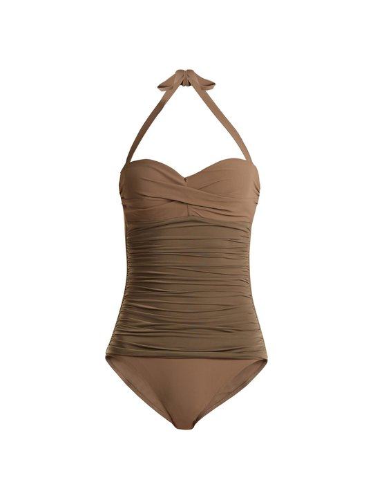 Body ruched bandeau swimsuit展示图