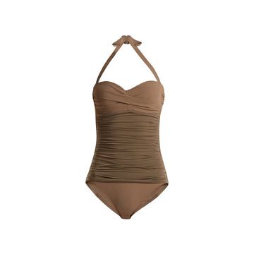 Body ruched bandeau swimsuit