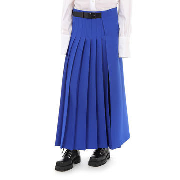 Open Slit Gabardine Midi Skirt