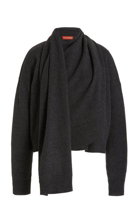 Fisher Scarf-Detailed Wool-Cashmere Sweater展示图