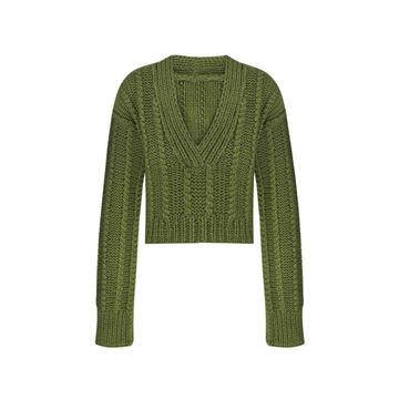 November Cable-Knit Cropped Sweater