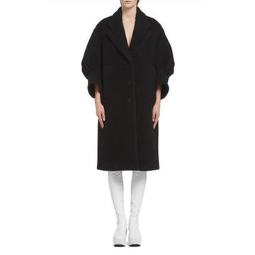 Puffed-Sleeve Wool-Cashmere Coat