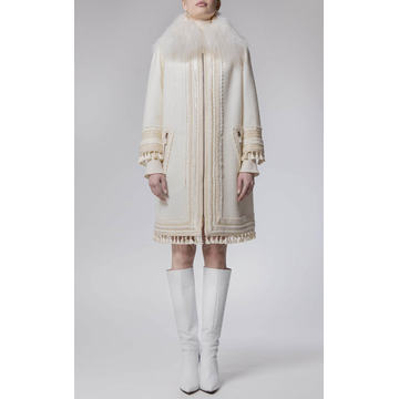 Embroidered Virgin Wool Coat