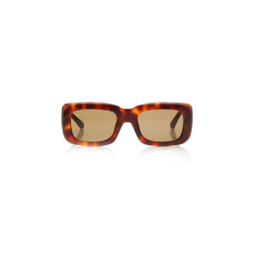 Marfa Square-Frame Tortoiseshell Acetate Sunglasses