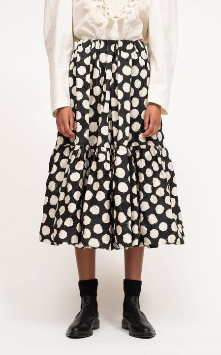 Arline Polka Dot Midi Skirt展示图