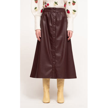 Lena Vegan Leather Midi Skirt