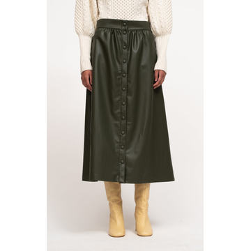 Lena Vegan Leather Midi Skirt