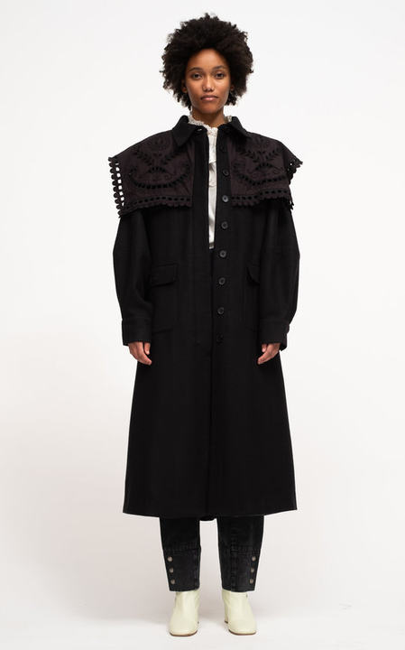 Santos Eyelet-Embroidered Felt Coat展示图