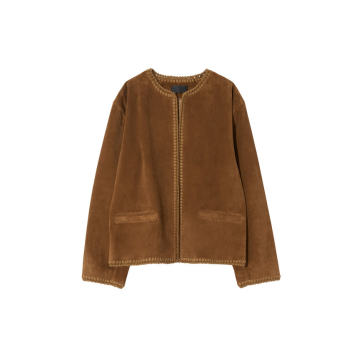 Grace Hand-Embroidered Suede Jacket
