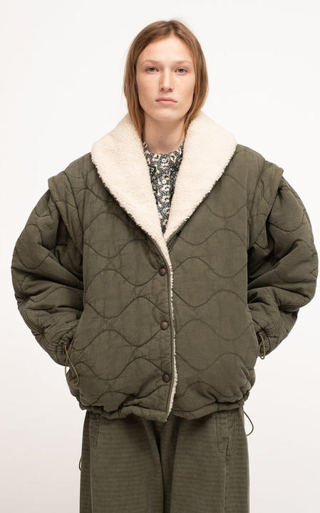 Layla Sandwashed Quilted Puffer Coat展示图