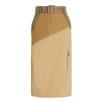 Belted Utility Cotton Pencil Skirt