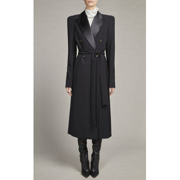 Belted Crepe Coat