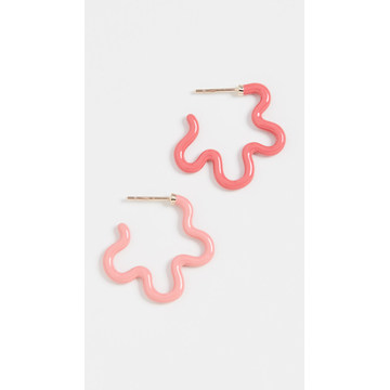 Two Tone Asymmetrical Flower Earrings