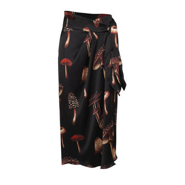 Live Intentionally Printed Silk Wrap Skirt