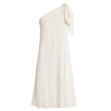 Gemini one-shoulder cotton dress