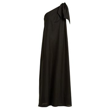 Gemini one-shoulder cotton-voile maxi dress