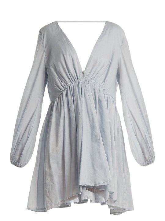 Aphrodite deep V-neck cotton-voile dress展示图