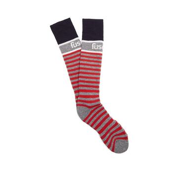 Striped-intarsia ski socks