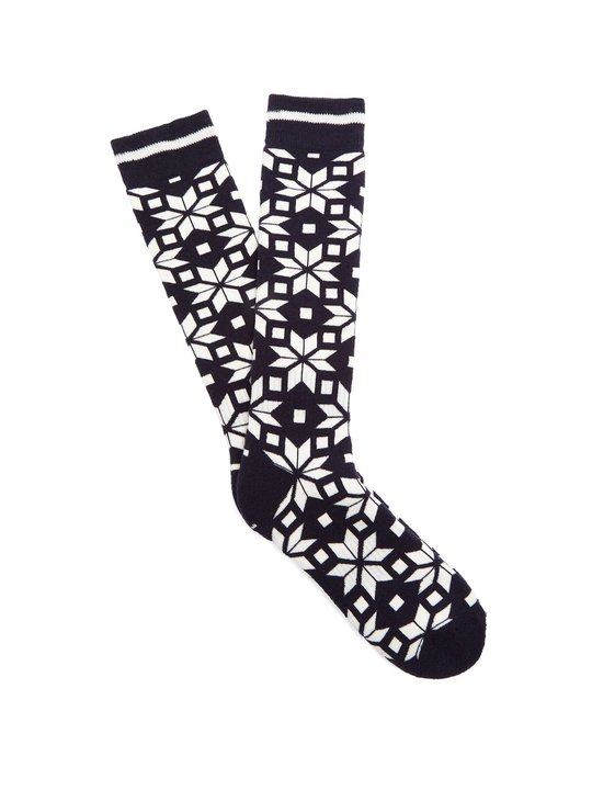 Snowflake-intarsia ski socks展示图