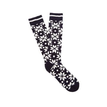 Snowflake-intarsia ski socks