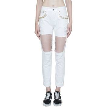 Forte Couture Destroyed Denim Cotton Jeans