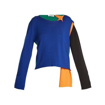 Asymmetric colour-block sweater