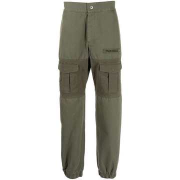 panelled multi-pocket cargo trousers