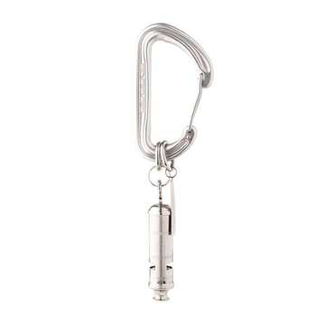 Silver Tone Whistle Carabiner Keyring