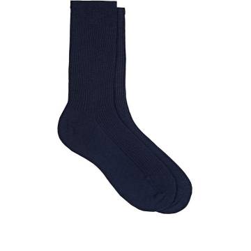 Rib-Knit Cashmere-Silk Mid-Calf Socks